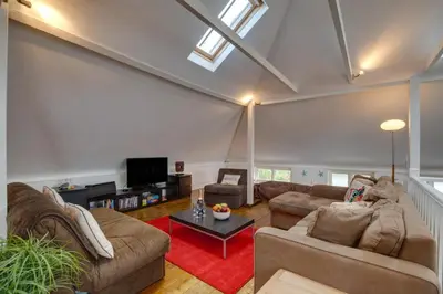 a living room with two couches and a tv at 2 Bed in St. Ives oc-wesh4 in St Ives