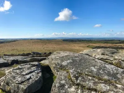 a view from the top of a rock formation at Cross Cottage in Saint Breward