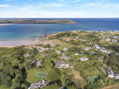 an aerial view of a home near the ocean at 5 Bed in Trebetherick oc-b29371 in Polzeath