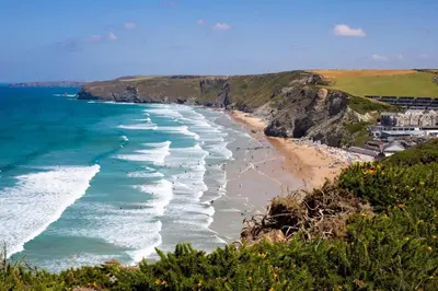 a view of the beach from a bluff at 4 Bed in Newquay oc-b29882 in Newquay