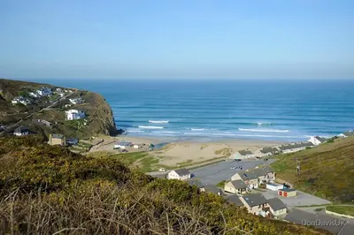 an aerial view of a beach and the ocean at One bed spectacular ocean views, walk to the beach in Truro