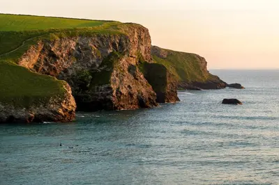 a large body of water with a rocky coast at 14 Azure in Fistral, Newquay in Newquay