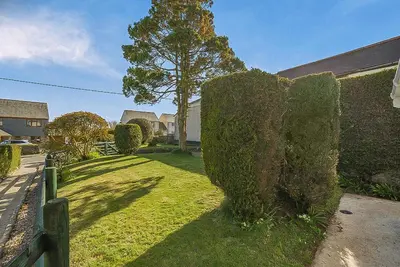 a hedge fence in a yard with a tree at 2 Bed in Pensilva oc-z31812 in Middlehill