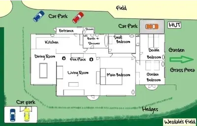 a floor plan of a house at Wesdale Holiday Home in Polzeath