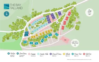 a map of the bay island resort and spa at House 37 in Looe