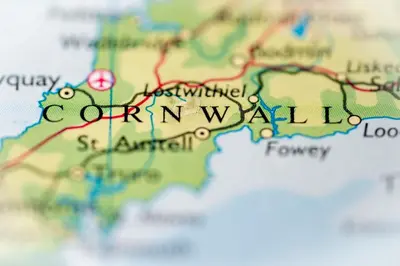 a close up of a map of the united states at Penryn Quayside Apartment – 1-bed, Fully Equipped Waterside base in Penryn