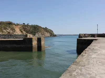 a view of a body of water with a dam at The Mackerel in Charlestown