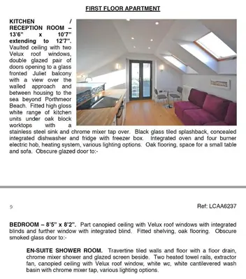 a page of a flyer for a house at Coachhouse in St Ives