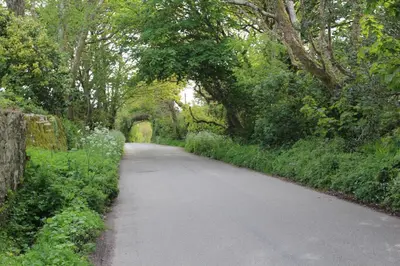 a road with an archway in the middle at Merrivale Barn in Constantine