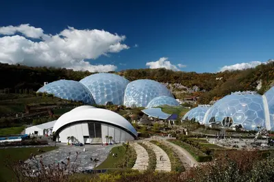 a group of glass domes in a garden at Rosevean House in St. Agnes