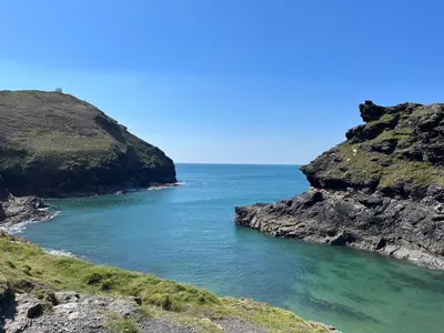 a view of the ocean from a cliff at Ripple in Bodmin
